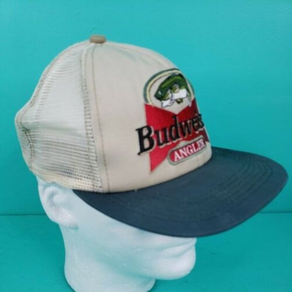 VTG Budweiser Bass Pro Angler Trucker Hat Mess snapback - Picture 2 of 10